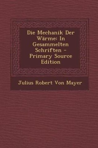 Cover of Die Mechanik Der Warme