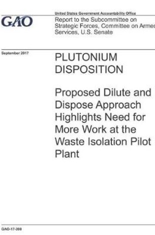 Cover of Plutonium Disposition