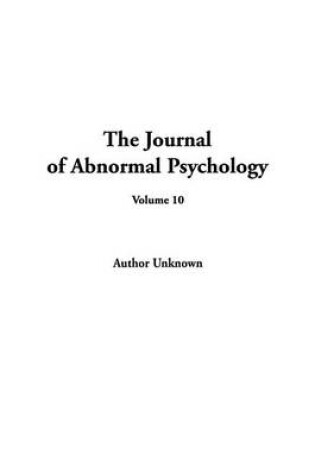 Cover of The Journal of Abnormal Psychology