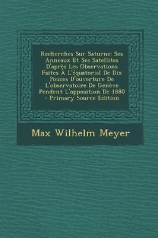 Cover of Recherches Sur Saturne