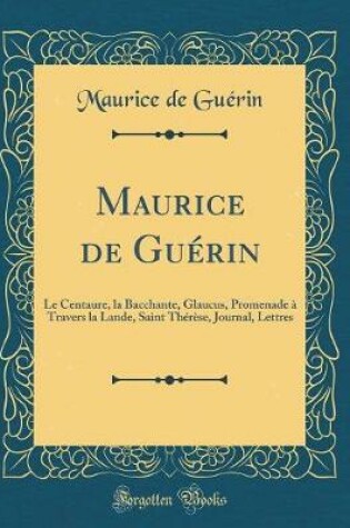 Cover of Maurice de Guérin
