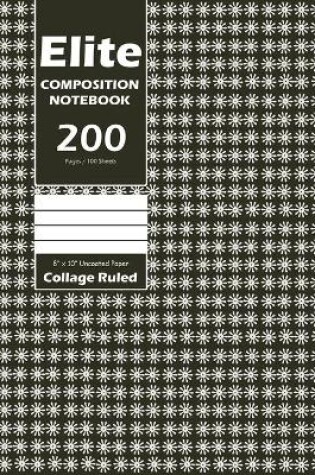 Cover of Elite Composition Notebook, Collage Ruled 8 x 10 Inch, Large 100 Sheet, Swamp Green Cover