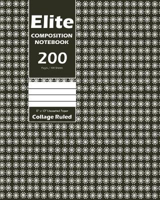 Book cover for Elite Composition Notebook, Collage Ruled 8 x 10 Inch, Large 100 Sheet, Swamp Green Cover