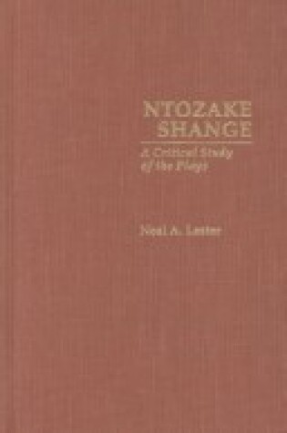 Cover of Ntozake Shange