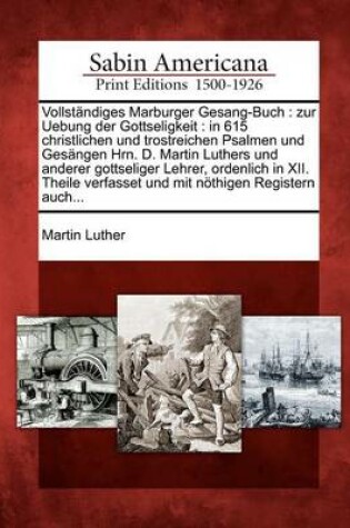 Cover of Vollstandiges Marburger Gesang-Buch