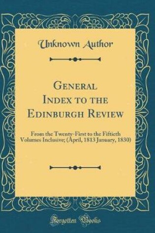 Cover of General Index to the Edinburgh Review