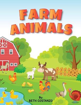 Book cover for Farm Animals Ages 4 to 6. Preschool to Kindergarten, Numbers, Counting, Pre-Writing,