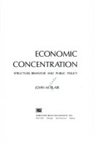 Cover of Economic Concentration