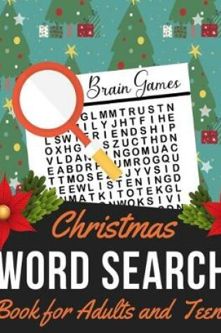 Cover of Christmas Word Search Book for Adults and Teens