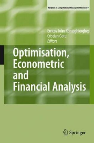 Cover of Optimisation, Econometric, and Financial Analysis