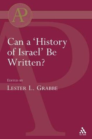 Cover of Can a 'History of Israel' Be Written?