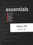 Book cover for Word 97 Essentials, Level III