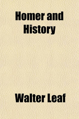 Book cover for Homer and History