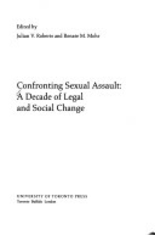 Cover of Confronting Sexual Assault
