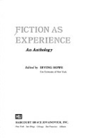 Cover of Howe Fiction as Experience