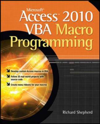 Book cover for Microsoft Access 2010 VBA Macro Programming