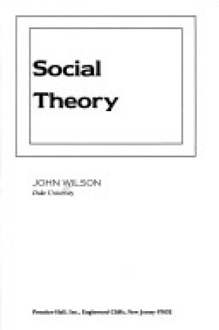 Cover of Social Theory