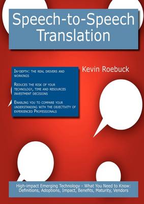 Book cover for Speech-To-Speech Translation