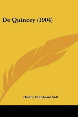 Cover of de Quincey (1904)