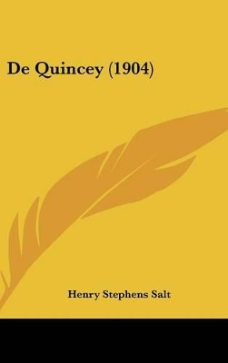 Book cover for de Quincey (1904)