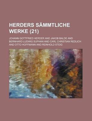 Book cover for Herders Sammtliche Werke (21)