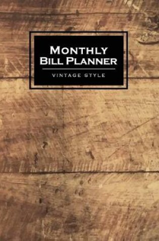 Cover of Monthly Bill Planner Vintage Style