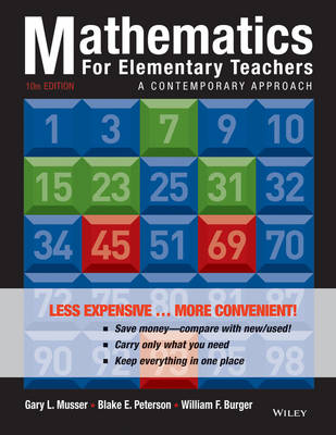 Book cover for Mathematics for Elementary Teachers: A Contemporary Approach 10e Binder Ready Version + WileyPLUS Registration Card
