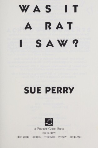 Cover of Was It a Rat I Saw