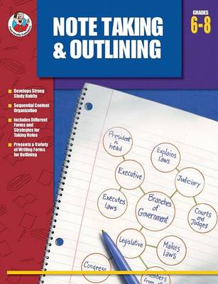 Book cover for Note Taking & Outlining Grades 6-8