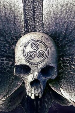 Cover of Mystical Triple Spiral Symbol on a Skull Journal Occult Book of Shadows