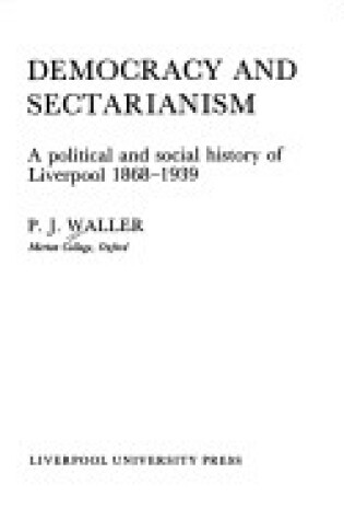 Cover of Democracy and Sectarianism