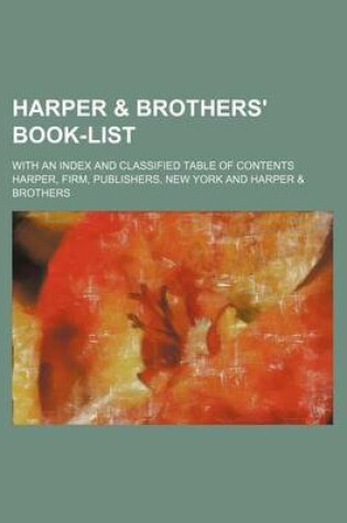 Cover of Harper & Brothers' Book-List; With an Index and Classified Table of Contents