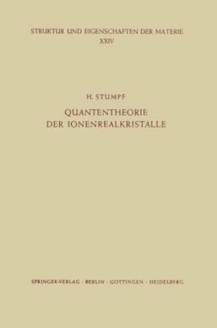 Cover of Quantentheorie Der Ionenrealkristalle