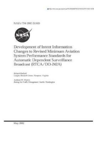 Cover of Development of Intent Information Changes to Revised Minimum Aviation System Performance Standards for Automatic Dependent Surveillance Broadcast (Rtca/Do-242a)