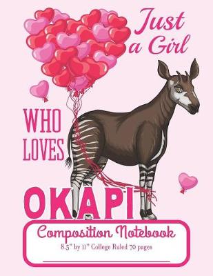 Book cover for Just A Girl Who Loves Okapi Composition Notebook 8.5" by 11" College Ruled 70 pages