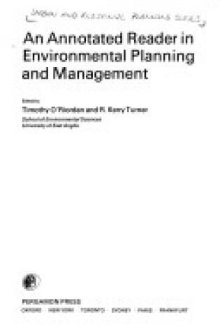Cover of Annotated Reader in Environmental Planning and Management