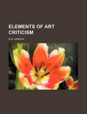 Book cover for Elements of Art Criticism