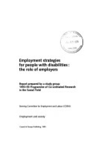Cover of Employment strategies for people with disabilities