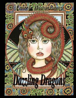 Book cover for Dazzling Dragons: Adult Coloring Book