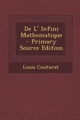 Cover of de L' Infini Mathematique