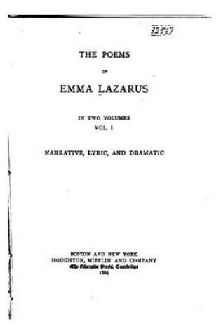 Cover of The poems of Emma Lazarus - Vol. I