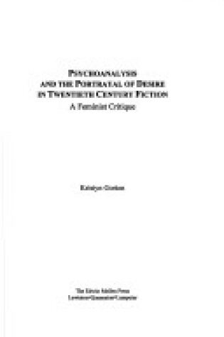 Cover of Psychoanalysis and the Portrayal of Desire