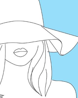 Book cover for Modern Woman With Summer Hat Line Art Drawing Notebook