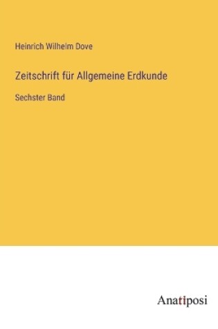 Cover of Zeitschrift für Allgemeine Erdkunde