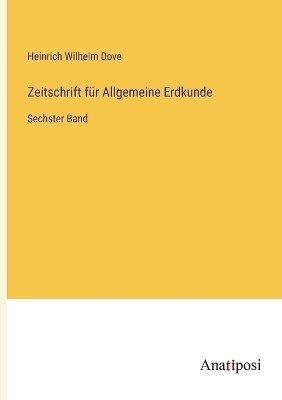 Book cover for Zeitschrift für Allgemeine Erdkunde