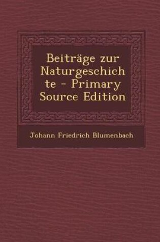 Cover of Beitrage Zur Naturgeschichte