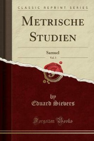 Cover of Metrische Studien, Vol. 3