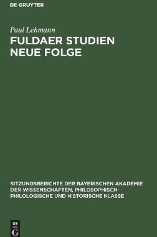 Cover of Fuldaer Studien Neue Folge