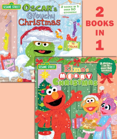Book cover for Elmo's Merry Christmas/Oscar's Grouchy Christmas (Sesame Street)