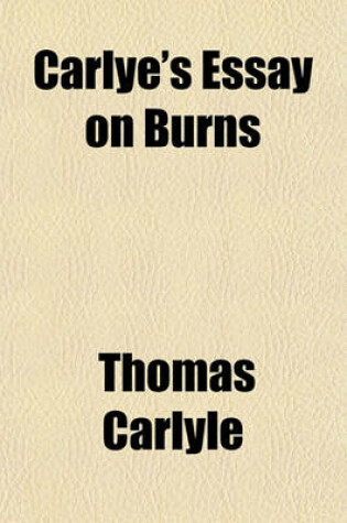 Cover of Carlye's Essay on Burns